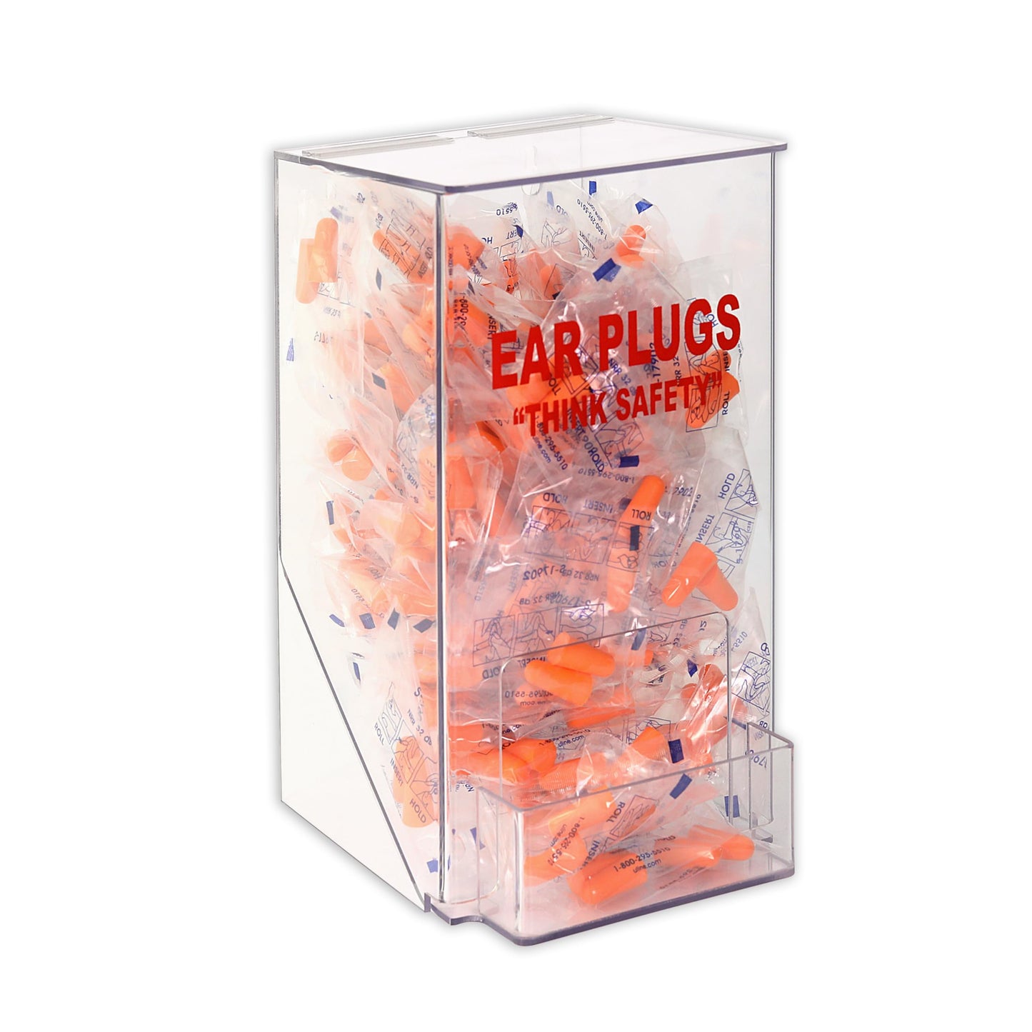 Windy City Cabinet Ear Plug Dispenser - Table Top or Wall Mount - Holds 100 Pairs - Hinged Top & Front Pocket - Durable PETG Plastic - Shatter-Resistant PPE Box - Made in USA