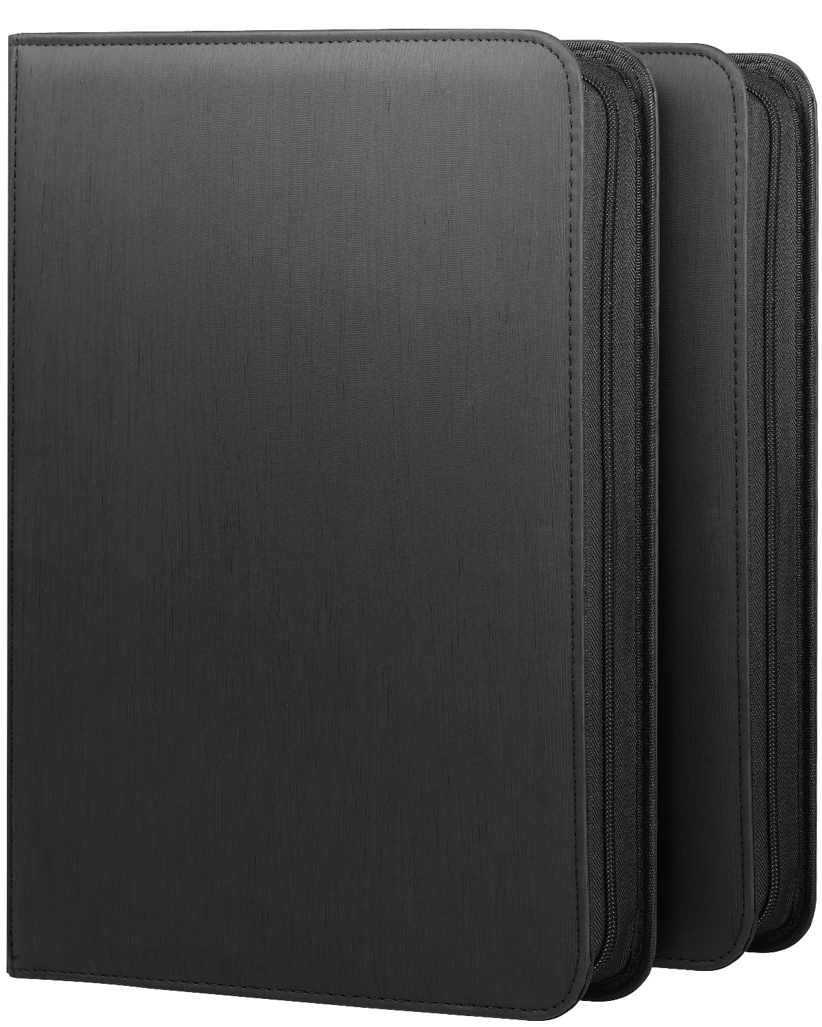 Lzerking 2 Pack Card Binder 1080 Capacity Set with Zipper | 30-Page Per Binder with 9-Pocket Pages PU Leather Card Organizer Storage for Trading Cards, Sports Cards, Game Cards(black)