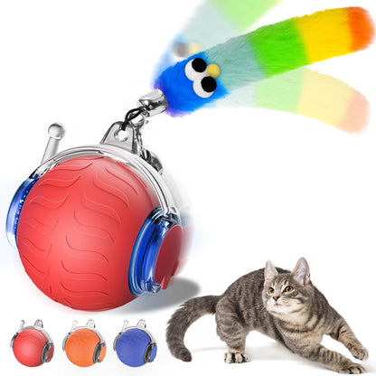 UPSKY Interactive Cat Toy Ball for Indoor Cats, Automatic Moving Electric Rolling Cat Ball Toy, 3-Speed Modes Smart Kitten Toys with Sounds, USB Rechargeable Cat Toy for Indoor Bored Cats