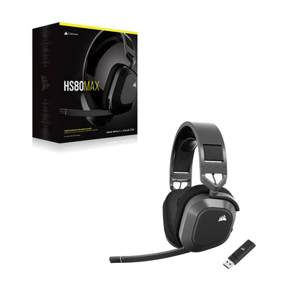 Corsair HS80 MAX Wireless Multiplatform Gaming Headset with Bluetooth – Dolby Atmos – Broadcast Quality Microphone – iCUE Compatible – PC, Mac, PS5, PS4, Mobile – Steel Gray
