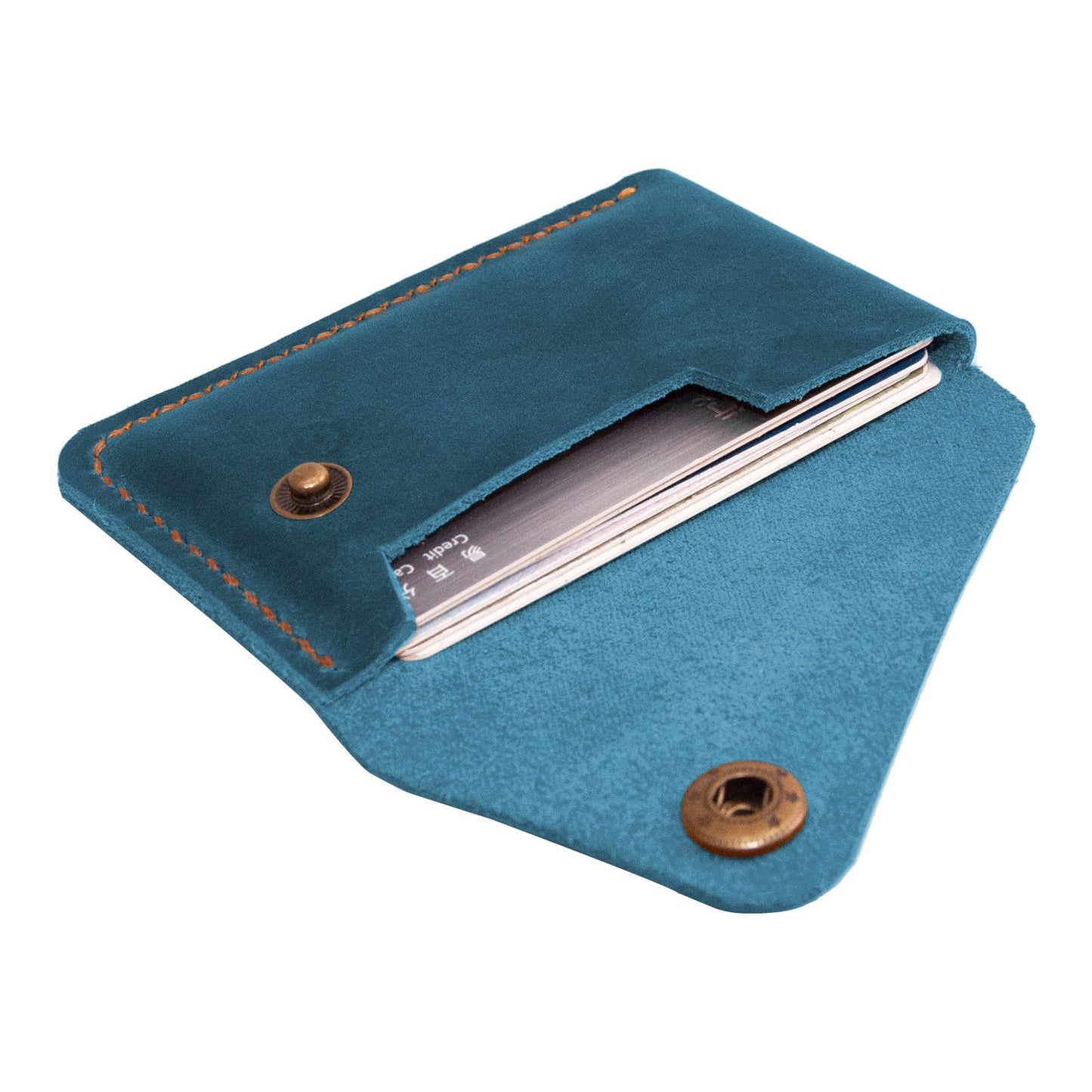 Turbosnail Leather Card Holder, Credit Card Wallet, Front Pocket Wallet, Slim Wallet, Cardholder Wallet, Credit Card Holder, Minimalist Wallet, Fathers Day Gift (Blue)
