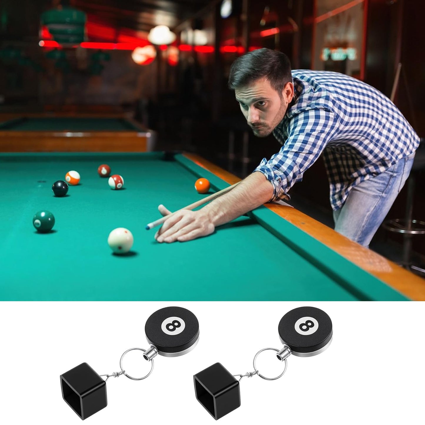 HaiFafafaing 2 Pcs Chalk Holder Pool Billiards - Retractable Cue Chalk Holder Pool with Belt Clip - Snooker Billiards Accessories