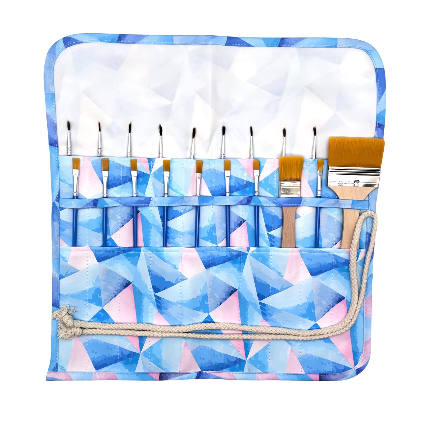 Funny live Paint Brush Holder Art Supplies, Artist Brush Holder & Storage Organizer Roll-Up Case Bag, Protect Acrylic Oil Watercolor Paintbrushes (Rhombic 20 Slot Pockets)