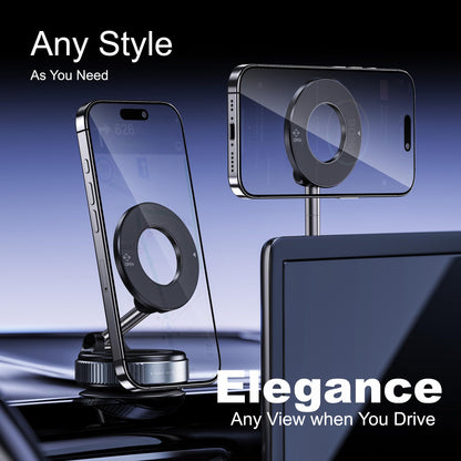 Magnetic Phone Holder for Car,Vacuum Suction Cup Phone Mount,Magsafe Car Mount for iPhone, No Need Charge,Folding Holder for iPhone and Android