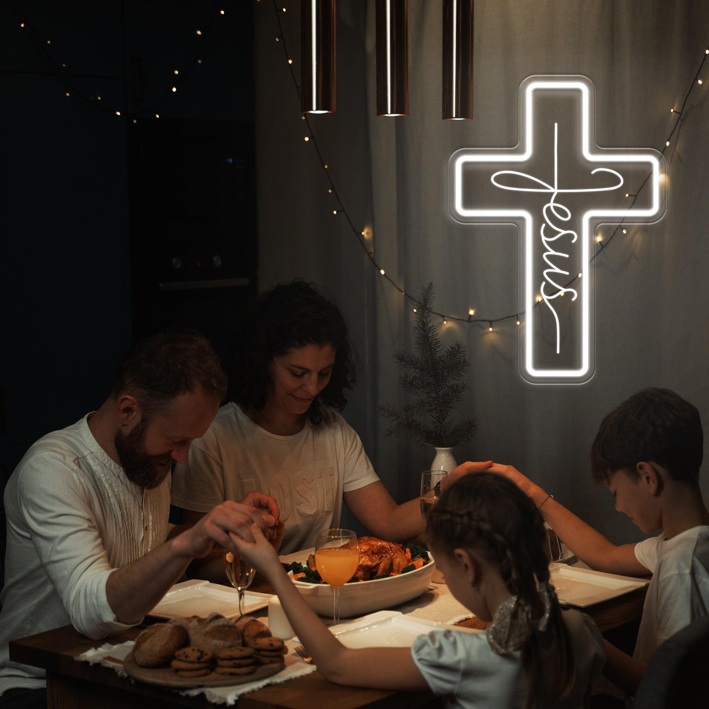 Jesus Cross Neon Signs, Dimmable LED Neon Lights for Wall Decor Bedroom Home Room Party Decor, Light Up Sign for Wedding Christmas Easter Celebrations New Year Gifts