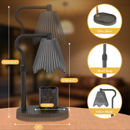WYghyronic Candle Warmer Lamp with Timer & Dimmable 4-Level Brightness - Adjustable Height,for New Home Bedroom, Gifts for Women (Black)