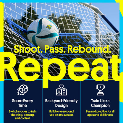 Open Goaaal 3-in-1 Soccer Rebounder Goal - 4 ft x 6 ft - Adjustable Angle Modes for Shooting Drills - Ground-Pass Setup for Passing Practice - High-Angle Rebound Net for Ball Control