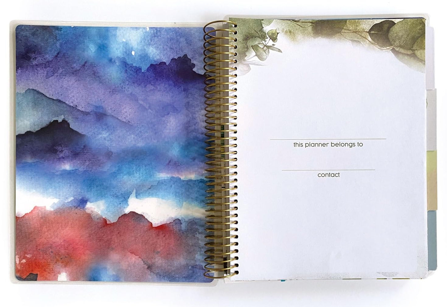 Paper House Productions 12 Month Undated 9.5" Planner with Month and Event Flag Stickers - Watercolor Flora