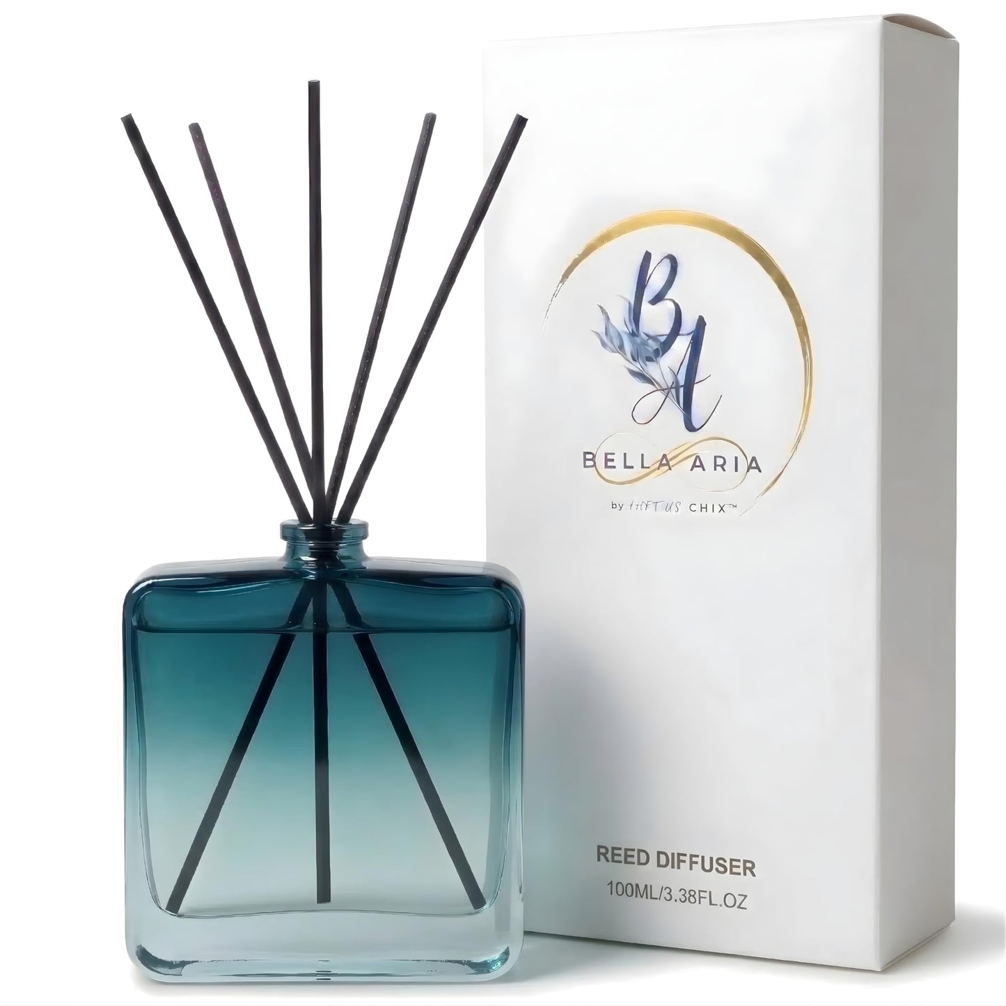 Reed Diffuser Set for Home Fragrance – 100ml Summer Sea Breeze Aromatherapy Diffuser with Reed Sticks, Long Lasting Flameless Fragrance for Bedroom, Bathroom & Living Room, Decorative Glass Bottle