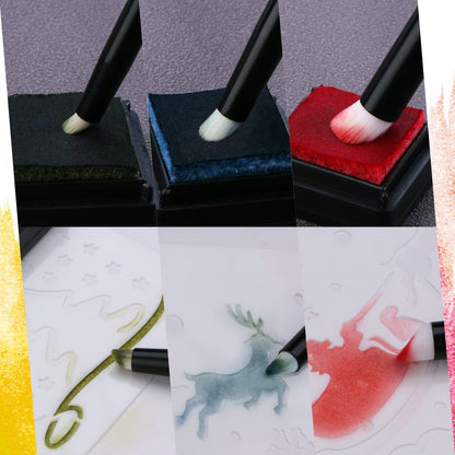 UNIMEIX Mini Blending Brushes for Card Making, Dry Miniature Painting Set Background Blender Paint Brushes Small Detailed Paint Brushes (12 Pack)