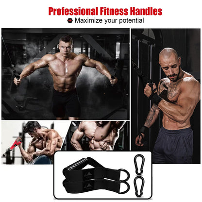 Vigoog Heavy Duty Gym Workout Handle Attachments - Powerful, Comfortable & Anti-Slip Rubber Exercise Grips for Cable Machines, Pulley Systems and Other Fitness Equipments
