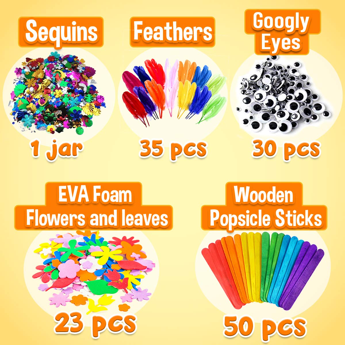 Goody King Arts and Crafts Supplies for Kids - All in One Kid Crafts Toddler Activities Kids School Supplies Age 4 5 6 7 8 Years Old Craft Art Supply Kit Kindergarten Homeschool