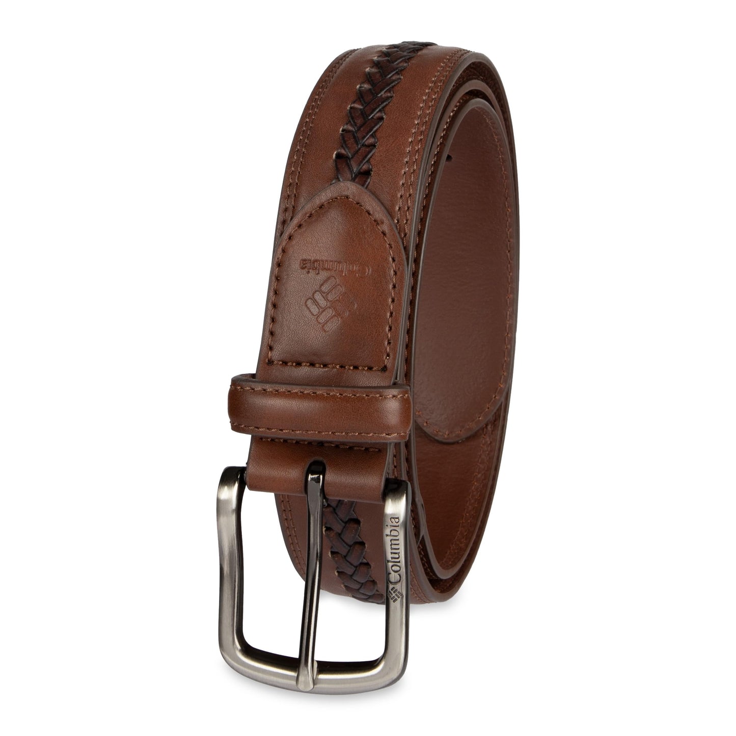 Columbia Men's Casual Top Lace Braid Belt, Brown, Medium