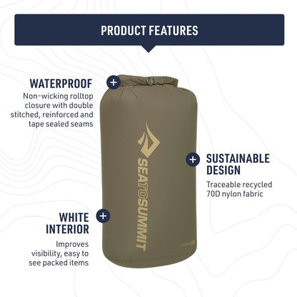 Sea to Summit Lightweight Dry Bag, Multi-Purpose Dry Storage, 20 Liter, Spicy Orange