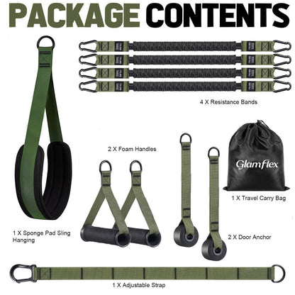 Pull Up Assistance Bands Set,Adjustable Heavy Duty Pull Up Assist Workout Bands for Men, Women, and Seniors,Resistance Bands for Pull Ups,Pull Up Bar Accessories (Army Green)