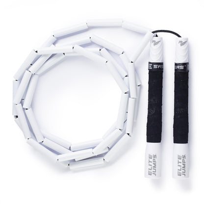 Elite Jumps - Heavy Beaded Jump Rope - 6.5oz Weighted Jump Rope for Women - Durable & Heavy Resistance - 10ft Long Adjustable Rope - Tangle-Free - Shatterproof 2” Beads - Long 8” Handles