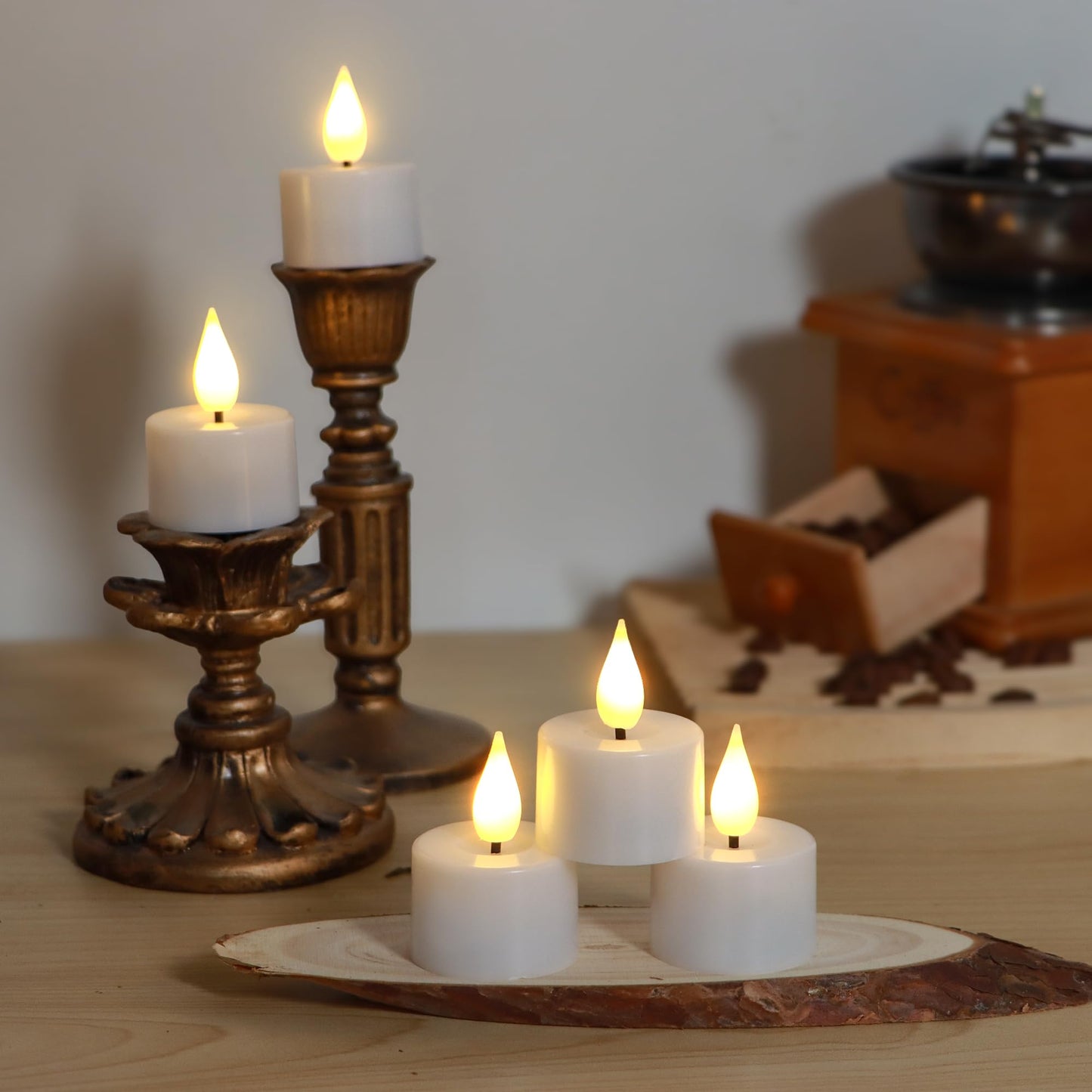 FREEPOWER Rechargeable Flameless Tea Lights with Charging Base & Remote Timer, 12 Pack USB Rechargeable Tealights Candles Battery Operated, Flickering Realistic for Home Christmas Wedding Decor