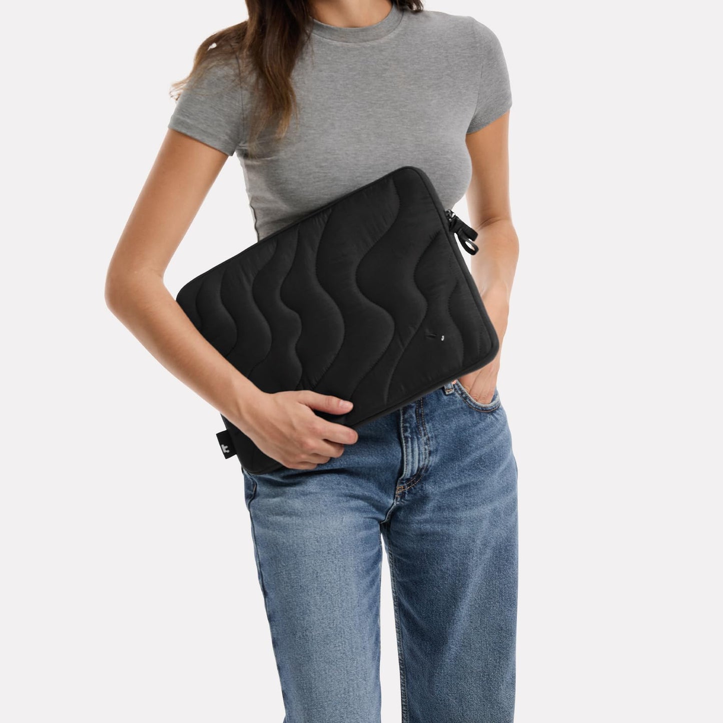 tomtoc 360 Protective Puffy Laptop Sleeve for 14-inch MacBook Pro M5 Pro/Max (2026) A3426 A3427, M4/M3 Pro/Max A3434 A3112 A3401 13.5/13.8-inch Surface Laptop 7(Copilot+ PC)/6/5/4/3, Quilted Design