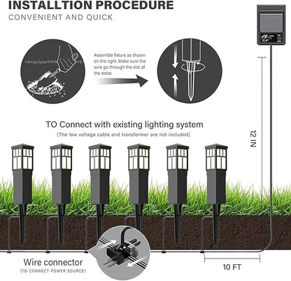 Low Voltage Landscape Lights Outdoor Pathway Lighting 8 Pack LED Path Lights 12V Landscape Light Mission Collection Bollard Decoration for Outdoor Outside Garden Driveway 8419-4321-08