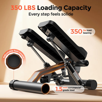 SPORTSROYALS Twist Stepper/Mini Stepper,Steppers for Exercise at Home,Stair Stepper with Resistance Bands for Full Body Workout, 660lbs Weight Capacity