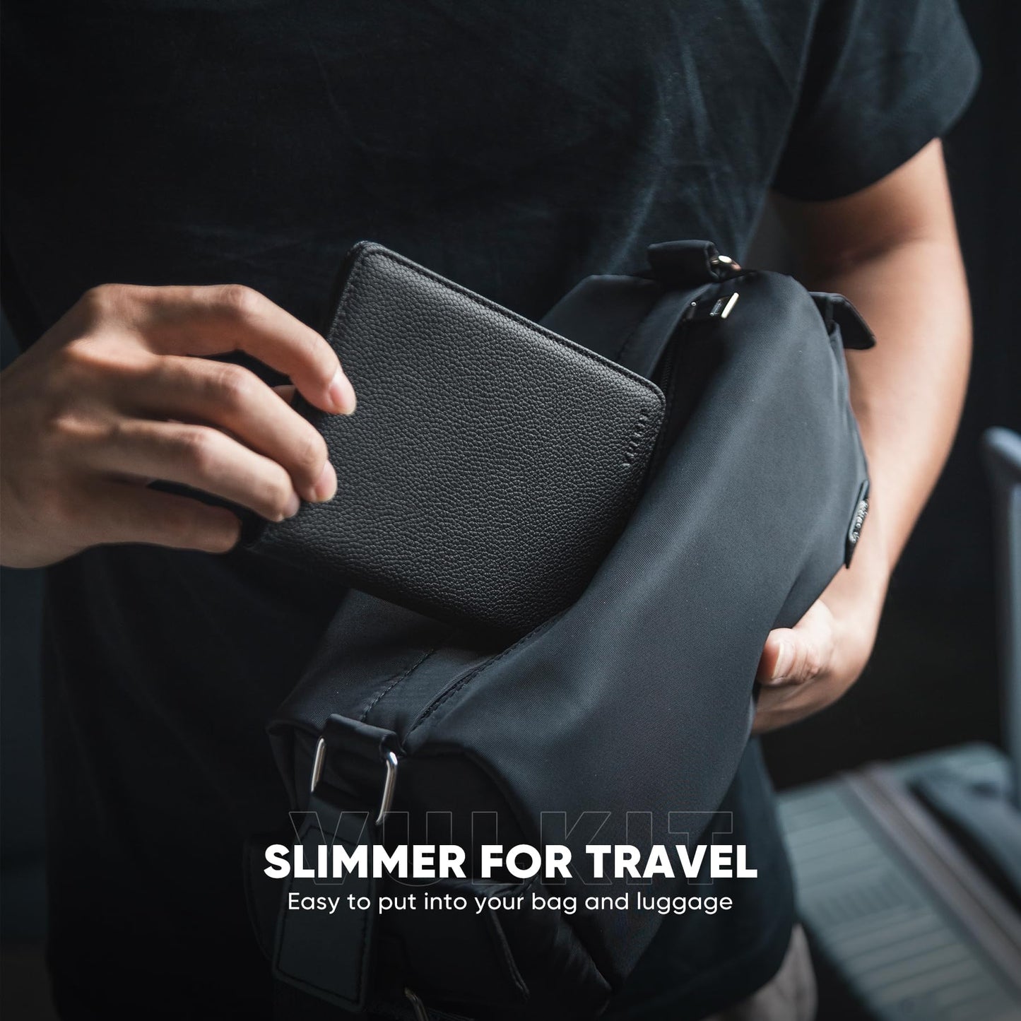 VULKIT Passport Holder Magnetic Closure RFID Blocking Travel Wallet Passport Book Cover Boarding Pass Holder Travel Essentials