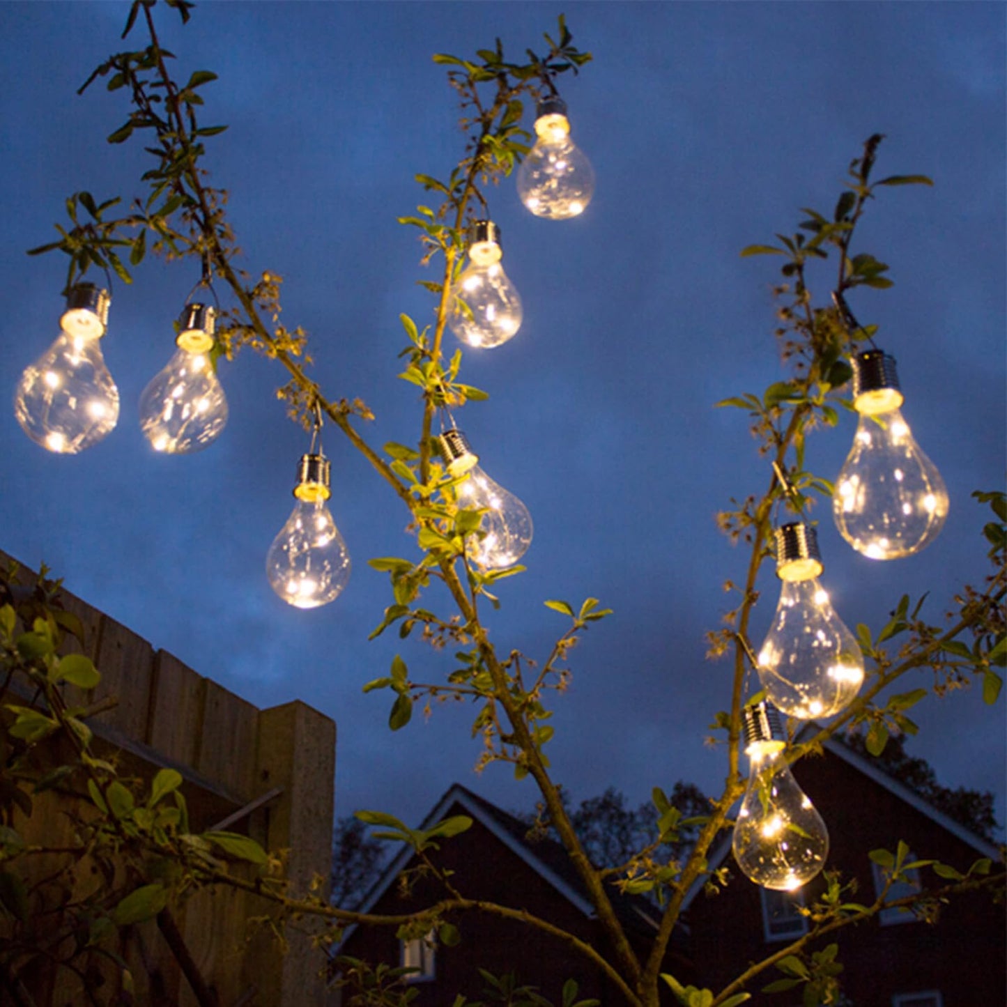 Solar Light Bulbs Outdoor Waterproof Garden Camping Hanging LED Light Lamp Bulb Globe Hanging Lights for Home Yard Christmas Party Holiday Decorations (6 Pack-Clear Bulbs)