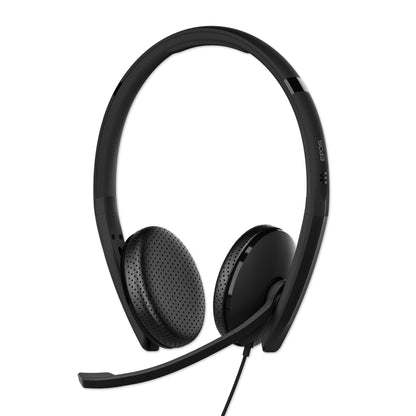 EPOS I SENNHEISER C10 USB Headset with Microphone | Wired Headphones with Simple and Flexible USB C Connection and EPOS BrainAdapt™ Technology ,Black