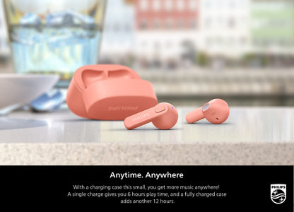 Philips T2236 True Wireless Headphones with IPX4 Water Resistance and Super-Small USB-C Charging case