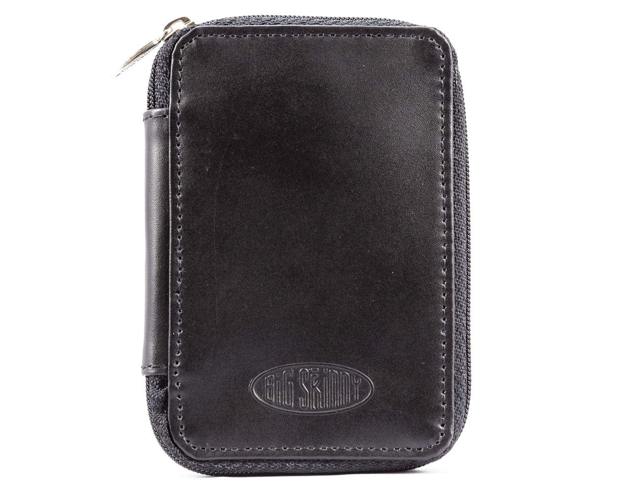 Big Skinny Leather Slim Key Case, Holds Up to 3 Cards, Black