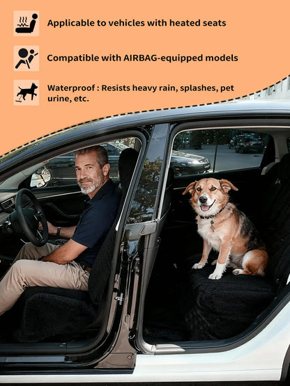 TESFEEL Car Seat Cover Towel GRS Certified Recycled, Waterproof & Washable, Non-Slip Universal Fit for Cars SUVs Trucks, Sweat Protection for Gym, Kids, Pets & Travel (Black, 2 Pack)