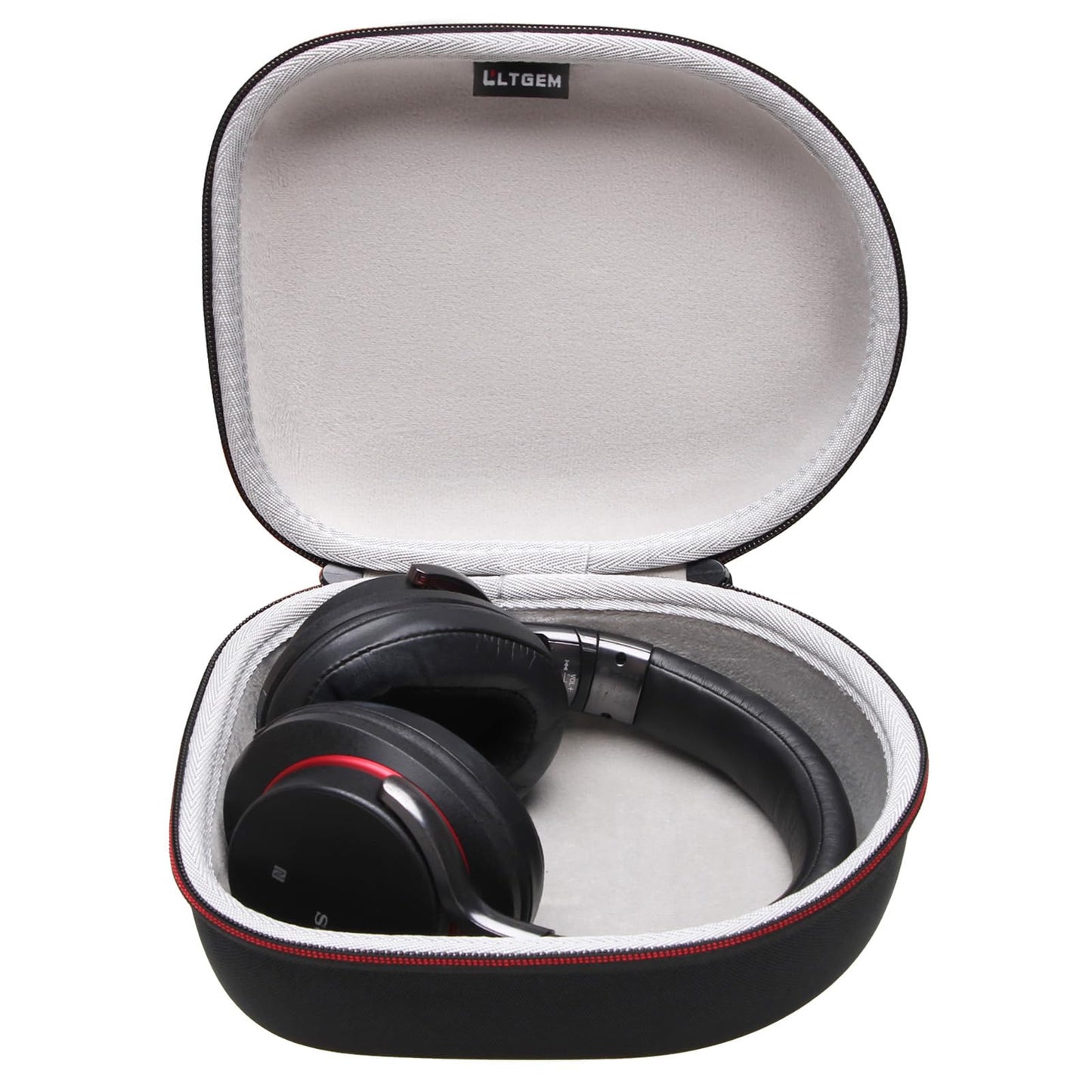 Headphone Headset Case Compatible with Audio-Technica ATH-M20x/JBL/Raycon/Soundcore Anker/Sony/Beats/JLab/TOZO/Logitech/BERIBES/KVIDIO Headphones, Large Headphone Case Hard Shell(Black+Grey)