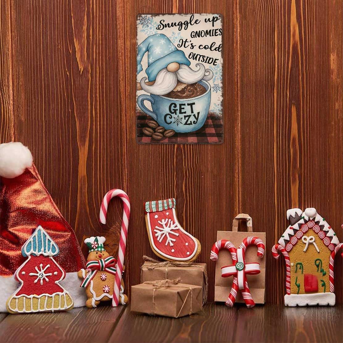 Vintage Christmas Metal Sign 8X12inch-Ideal Gift for Christmas Lovers and Retro Style Fans