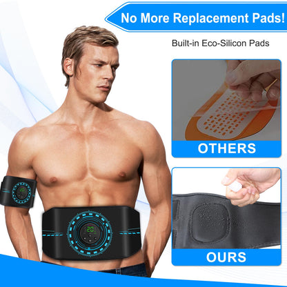 ABS Stimulator Muscle Toner, AB Machine for Abdomen/Arm/Leg, Muscle Stimulator for Muscle Growth, Ab Toning Belt Muscle Stimulator for Men and Women 3 Pack