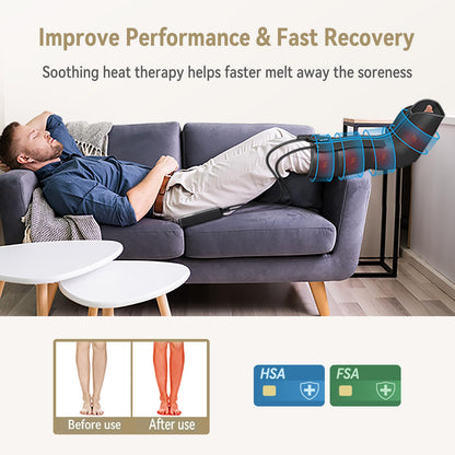 FIT KING Leg Massager with Heat and Compression Therapy – Leg Massage for Circulation, Swollen Leg, RLS Pain, Fatigue Relief – Foot Calf Massager Boots – Mother Day Gift for Mom