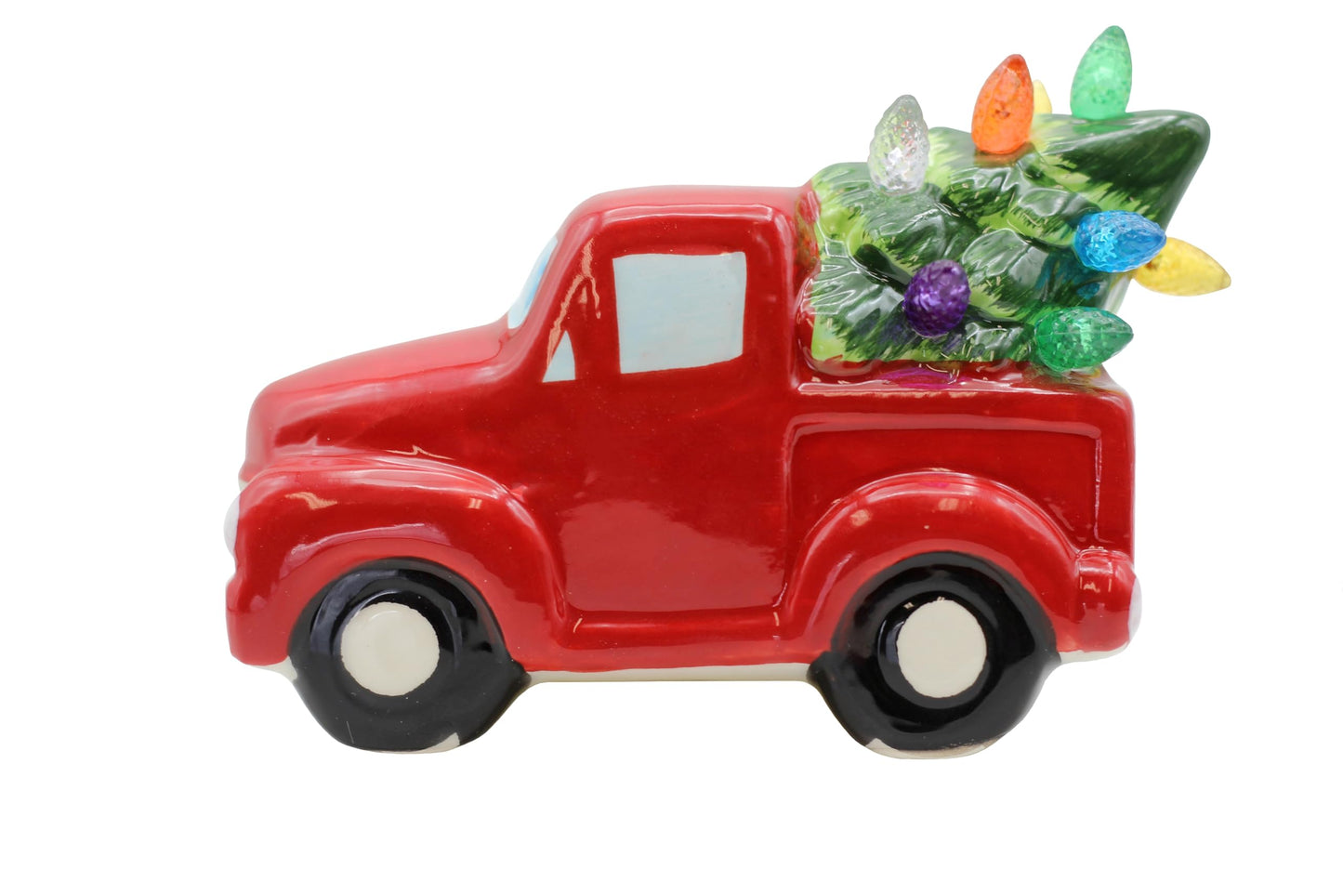 Creative Hobbies Christmas Night Light - Plug in Ceramic Vintage Night Light with LED Bulb (Truck)