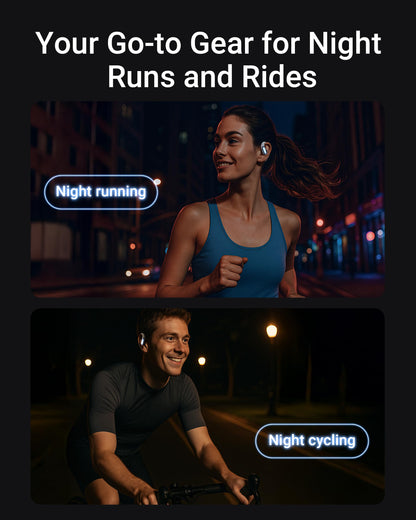 ACEFAST AceFit Pro Open-Ear Headphones, Night Safety Mode for Sports, Powerful Bass, 7.6g Ultra-Comfort, Bluetooth 5.4, 30H Playtime with Digital Display, IP54 Sports Earbuds for Running & Workouts