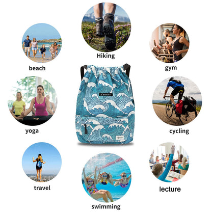 Risefit Waterproof Drawstring Bag, Gym Bag Sackpack Sports Backpack for Men Women