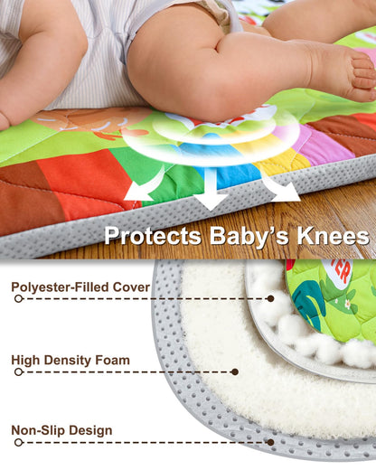 Beavtaens Foam Baby Play Mat 50x50, Removable and Machine Washable Cover, Thicken Cushioning Playmat and Perfect for Playpen, Non-Slip Bottom, Easy to Clean for Infants, Toddlers & Babies(Farm)
