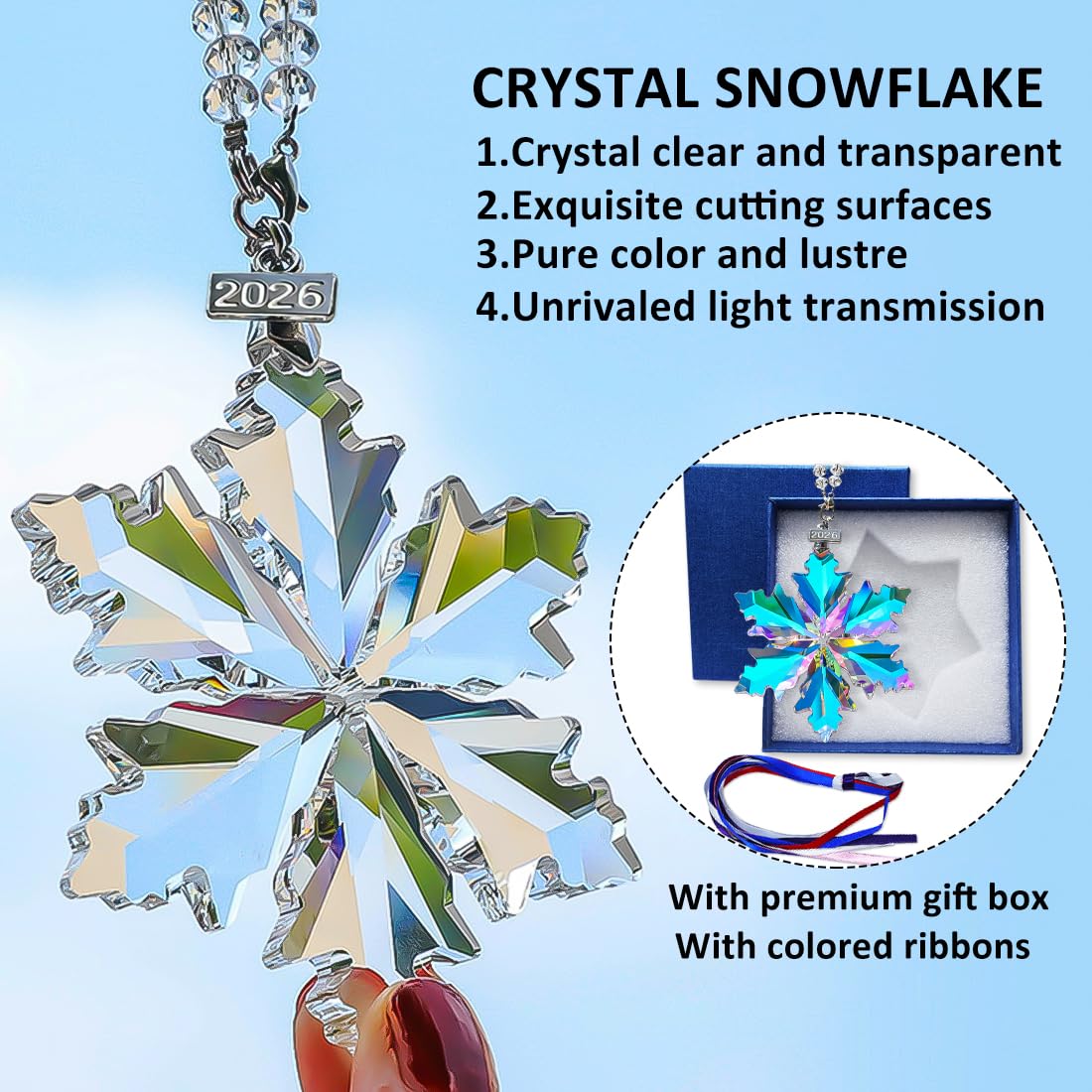 2026 Christmas Ornaments, Crystal Snowflake Ornaments, Pretty Beautiful