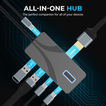 SABRENT 4-Port USB 3.0 Hub with Individual LED Power Switches - Slim, Portable Design - 2 Ft Cable - Fast Data Transfer - Compatible with Mac & PC (HB-UM43)