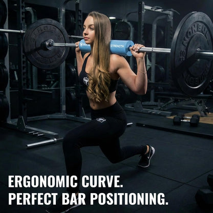Advanced Squat Pad - Barbell Pad for Hip Thrusts, Squats & Lunges - Neck & Shoulder Squat Bar Pad Cushion Support Foam for Extra Comfort (Baby Blue)