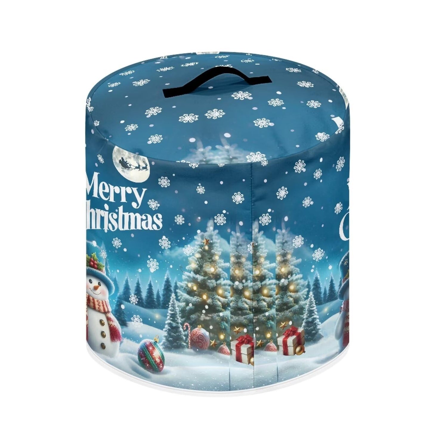 Tutolipy Deer Snowman Round Dust Covers for Kitchen Appliances Waterproof Air Fryer Cover with Top Handle for Rice Cooker Air Fryer Slow Cooker,for 6 Qt Pot Electric Appliance