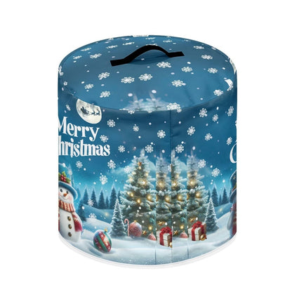 Tutolipy Deer Snowman Round Dust Covers for Kitchen Appliances Waterproof Air Fryer Cover with Top Handle for Rice Cooker Air Fryer Slow Cooker,for 6 Qt Pot Electric Appliance