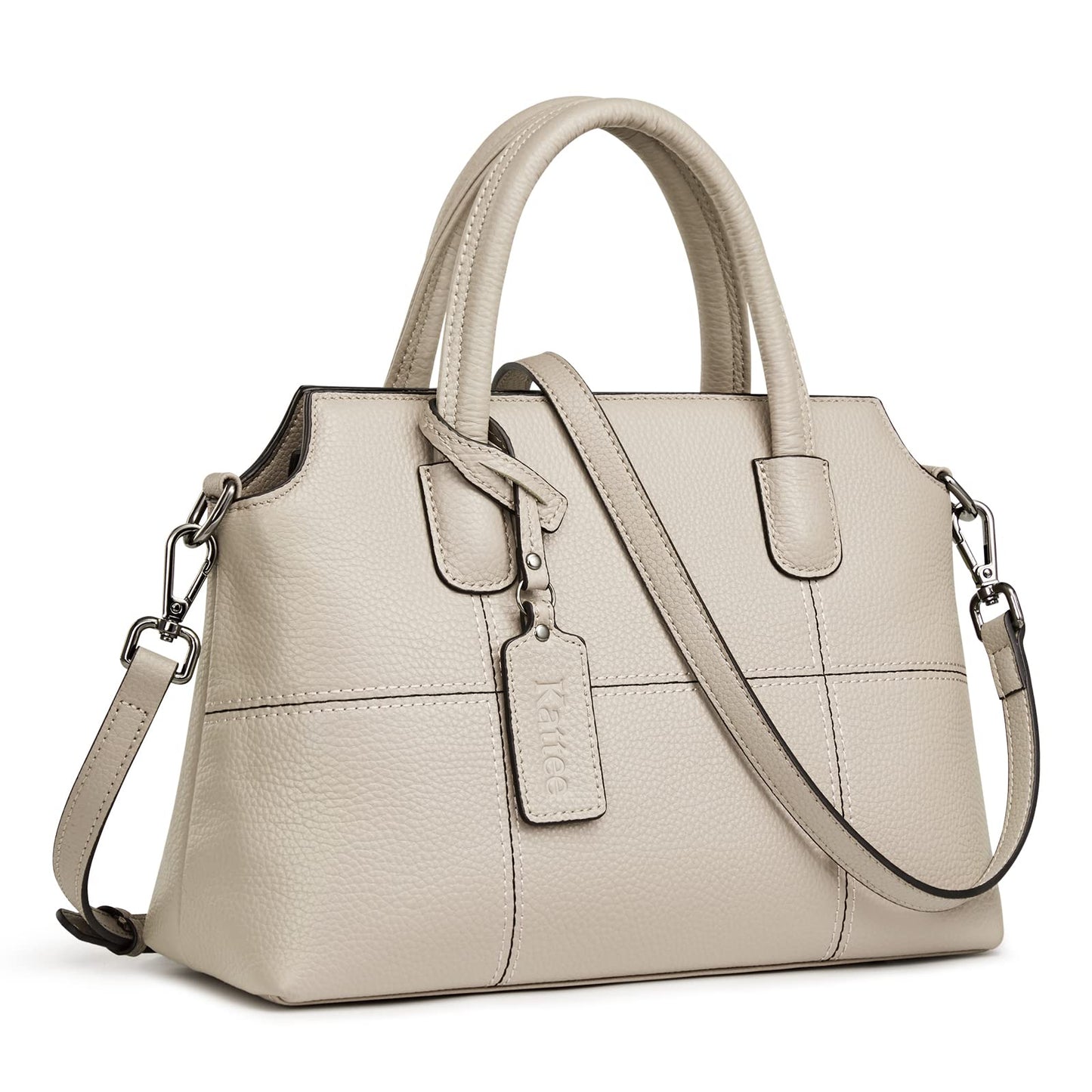 Kattee Genuine Leather Handbags for Women, Soft Hobo Satchel Shoulder Crossbody Bags Ladies Purses (Meduim)