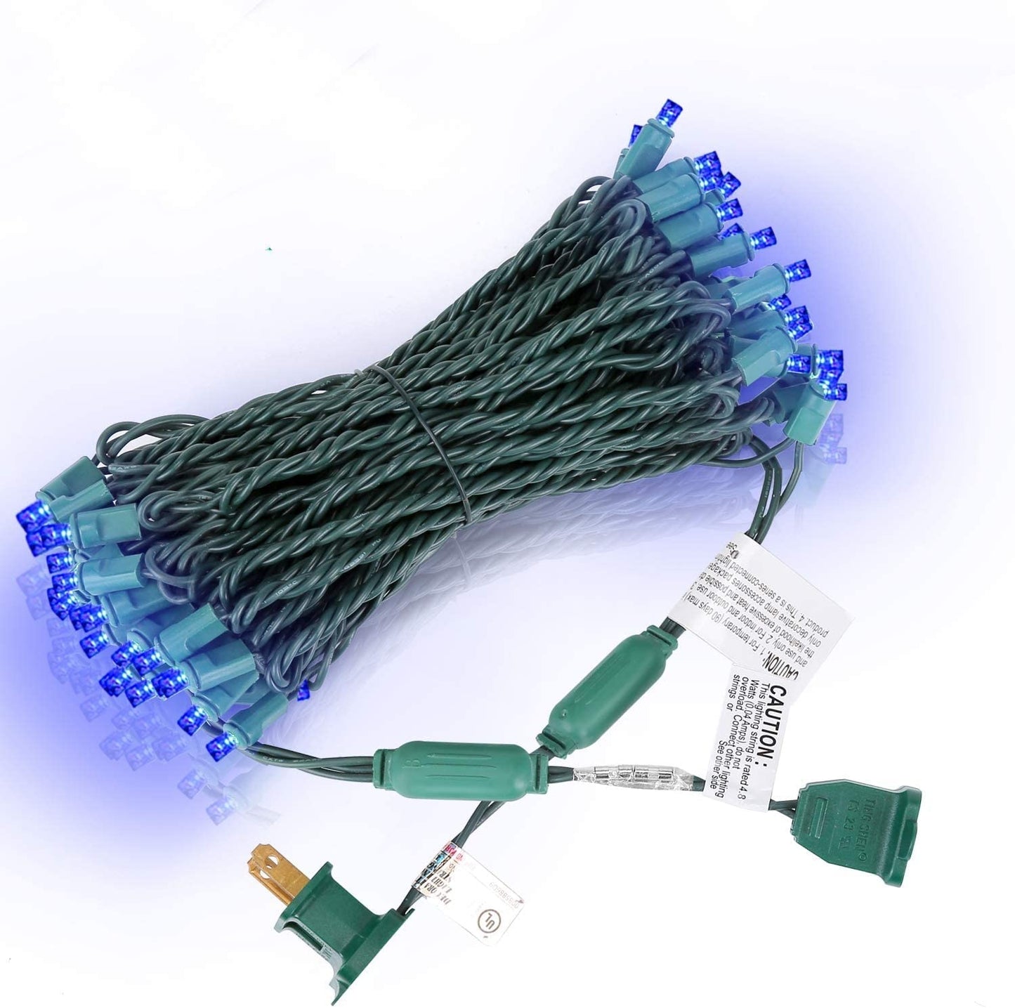 AIDDOMM 50 Count Blue Christmas Lights 25ft 5mm Blue String Lights, Outdoor & Indoor, Waterproof, Green Wire Mini String Lights, UL, IP:65