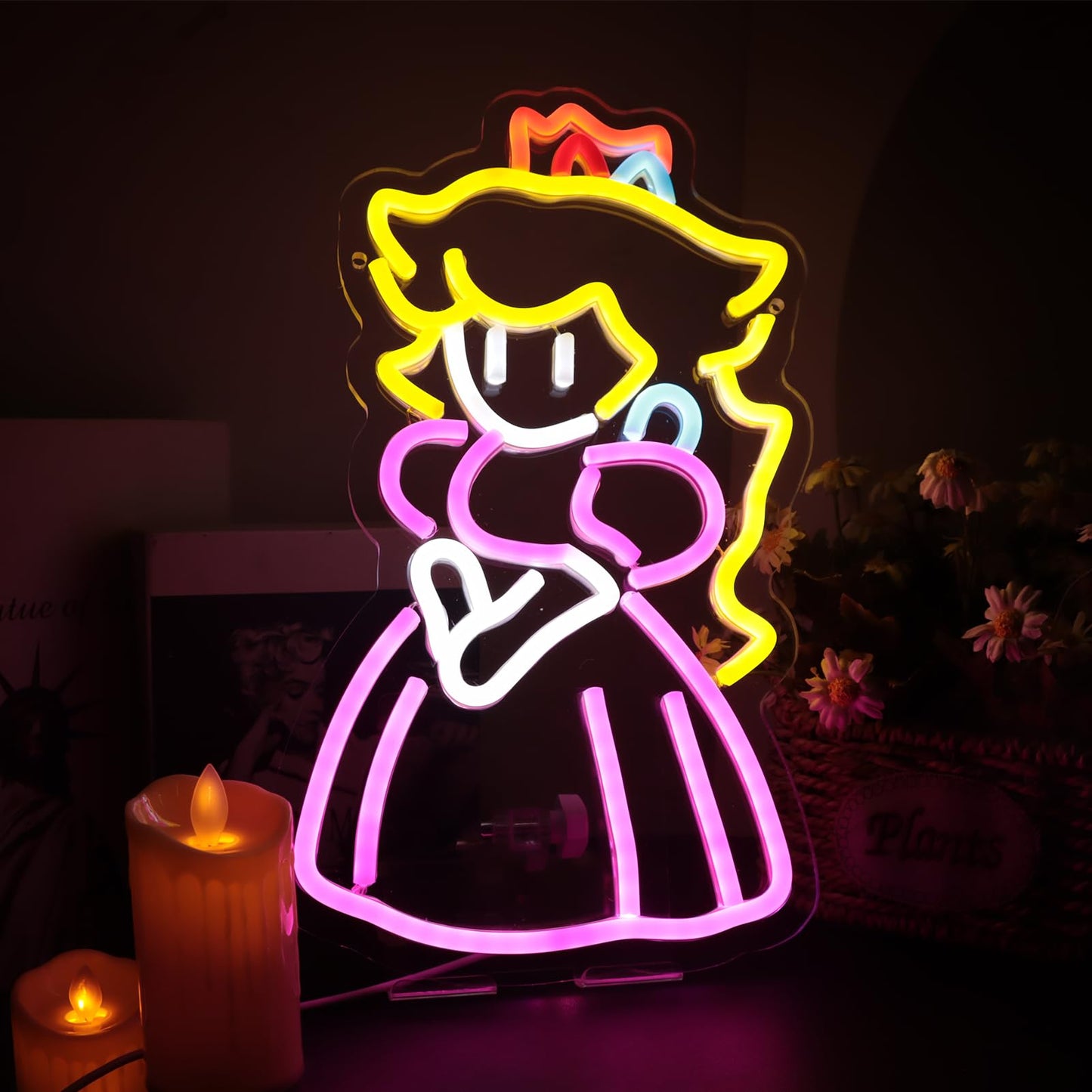 lmprintNook Princess Neon Signs Crown Neon Lights for Wall Decor Decorative Hanging LED Sign with USB Power for Kid Teen Boys Girls Room Birthday Party Wedding Bar Home Decoration Christmas Gift