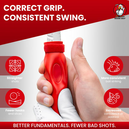 Golf Grip Trainer – Golf Training Aid for Correct Hand Positioning, Fits All Golf Clubs, Build Proper Grip Fundamentals for Consistent Practice