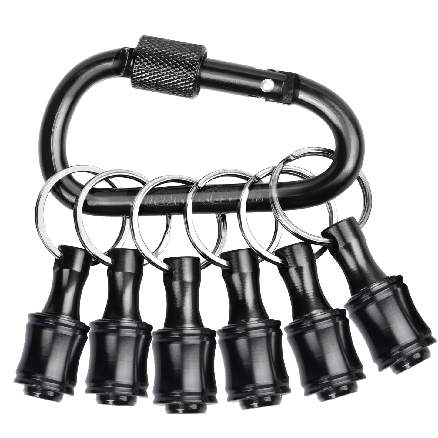 Sopclane 6PCS Keychain Bit Holder,Hex Drill Bit Holder for Impact Driver Drill Bit,Screwdriver Bit Holders for Tools and Gifts for Men,Black
