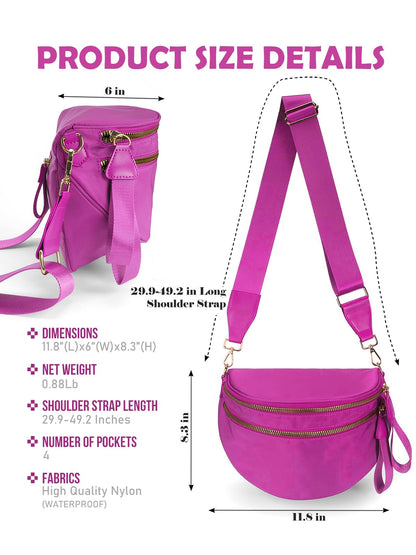 Pure Colour Crossbody Bag Bum Bag for Women,Spacious Purse Fanny Packs Belt Bag,Oversized Bum Bag (Colour Bum Bag-Beige)