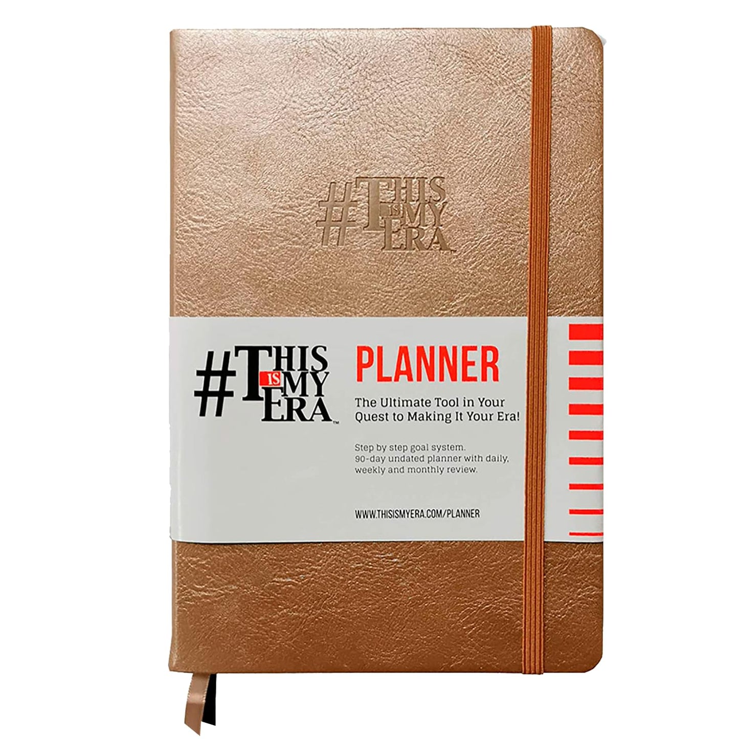 This Is My Era 90 Day Planner, Undated Weekly and Monthly Planner, Life Organizer | Goals Journal, Undated Agenda, Leather & Hard Cover Planner (1 Pack, Gold)